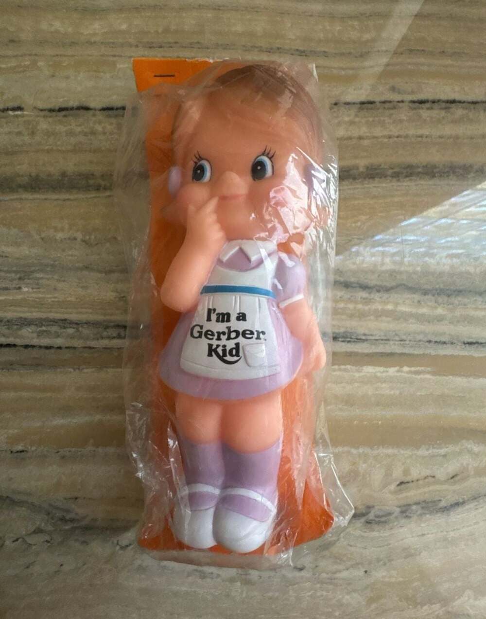 Vintage 1985 Gerber Girl Vinyl Squeak Toy Doll Gerber Kid